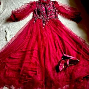 Fully beaded dress gown, maxi long sleeve good for Muslim